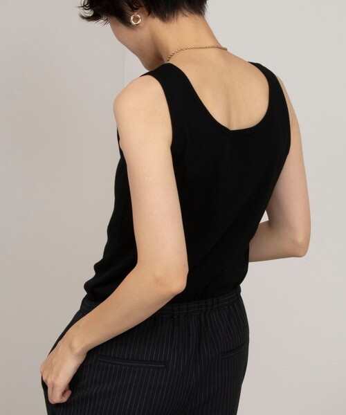 NOLLEY’S(ノーリーズ)の「プレミアムテレコアシメ2WAYタンクトップ(タンクトップ・レディース・ベージュ/ブラック/ホワイト・FREE)」の14枚目の写真