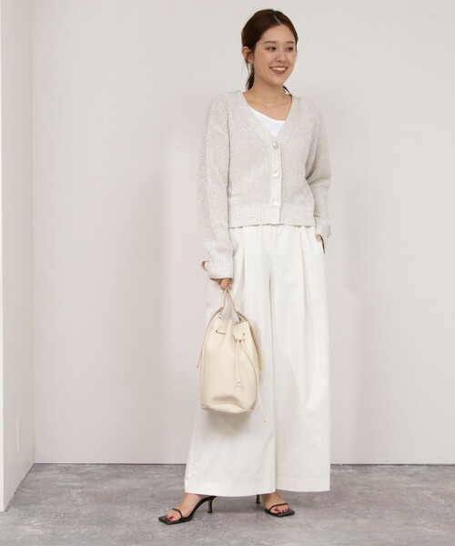 NOLLEY’S(ノーリーズ)の「プレミアムテレコアシメ2WAYタンクトップ(タンクトップ・レディース・ベージュ/ブラック/ホワイト・FREE)」の16枚目の写真