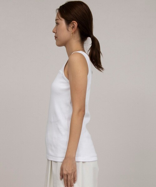 NOLLEY’S(ノーリーズ)の「プレミアムテレコアシメ2WAYタンクトップ(タンクトップ・レディース・ベージュ/ブラック/ホワイト・FREE)」の18枚目の写真