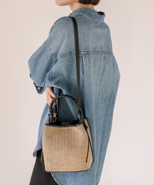 RIVE DROITE（リヴドロワ）の「CITY BASKETハンドバッグ（ハンドバッグ・レディース・ブラック/アイボリー・FREE）」の4枚目の写真