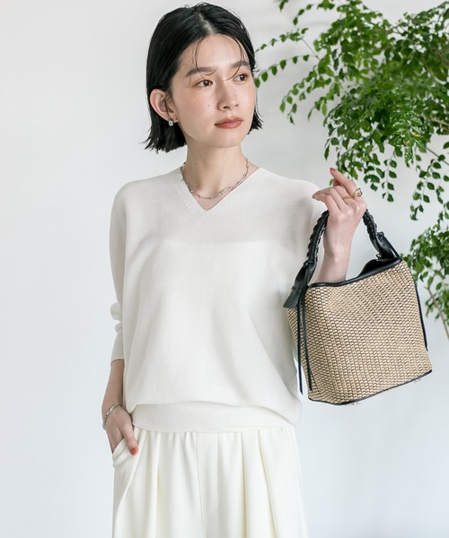 RIVE DROITE（リヴドロワ）の「CITY BASKETハンドバッグ（ハンドバッグ・レディース・ブラック/アイボリー・FREE）」の5枚目の写真