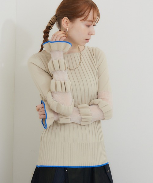 TEVALT（ヴァレット）の「TE VALT ラメウェーブスリーブニット