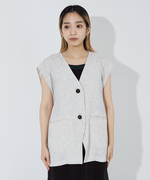 NOMINE（ノミネ）の「【セットアップ着用可】SHINE/ツイードベスト（ベスト・レディース・シルバー/ブラック/オフホワイト・フリー）」の10枚目の写真