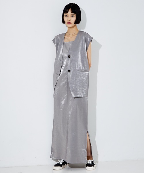 NOMINE（ノミネ）の「【セットアップ着用可】SHINE/ツイードベスト（ベスト・レディース・シルバー/ブラック/オフホワイト・フリー）」の12枚目の写真