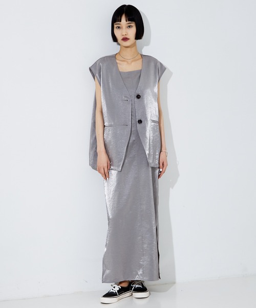 NOMINE（ノミネ）の「【セットアップ着用可】SHINE/ツイードベスト（ベスト・レディース・シルバー/ブラック/オフホワイト・フリー）」の14枚目の写真