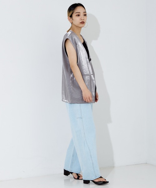 NOMINE（ノミネ）の「【セットアップ着用可】SHINE/ツイードベスト（ベスト・レディース・シルバー/ブラック/オフホワイト・フリー）」の16枚目の写真
