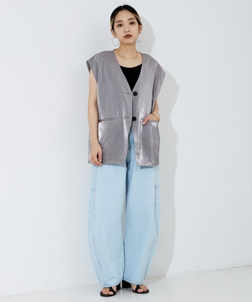 NOMINE（ノミネ）の「【セットアップ着用可】SHINE/ツイードベスト（ベスト・レディース・シルバー/ブラック/オフホワイト・フリー）」の20枚目の写真