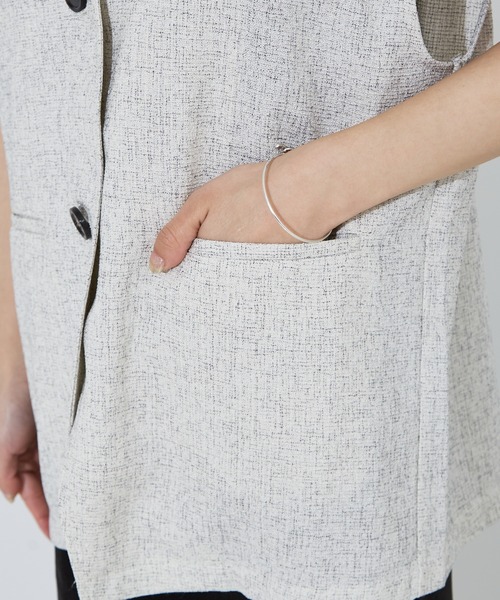 NOMINE（ノミネ）の「【セットアップ着用可】SHINE/ツイードベスト（ベスト・レディース・シルバー/ブラック/オフホワイト・フリー）」の8枚目の写真