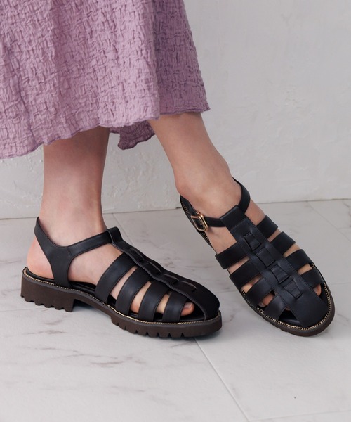 HIMIKO（ヒミコ）の「【HIMIKO】グルカサンダル/641221（サンダル・レディース・ブラック/アイボリー/グリーン/ダークブラウン・22.0cm/22.5cm/23.0cm/23.5cm/24.0cm/24.5cm/25.0cm/21.5cm/25.5cm/26.0cm/26.5cm）」の4枚目の写真