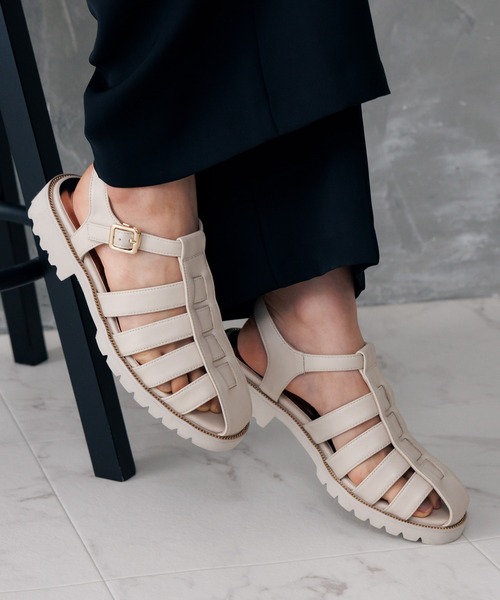 HIMIKO（ヒミコ）の「【HIMIKO】グルカサンダル/641221（サンダル・レディース・ブラック/アイボリー/グリーン/ダークブラウン・22.0cm/22.5cm/23.0cm/23.5cm/24.0cm/24.5cm/25.0cm/21.5cm/25.5cm/26.0cm/26.5cm）」の20枚目の写真