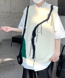 FVLMEN（フルメン）の「【FVLMEN】remake stitch crew knit vest/リメイク ステッチ クルー ニット ベスト（ベスト）」