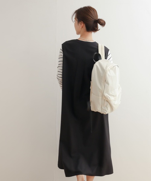 URBAN RESEARCH DOORS（アーバンリサーチドアーズ）の「フロントギャザージャンパースカート（ワンピース・レディース・ベージュ/ブラック・MEDIUM）」の8枚目の写真