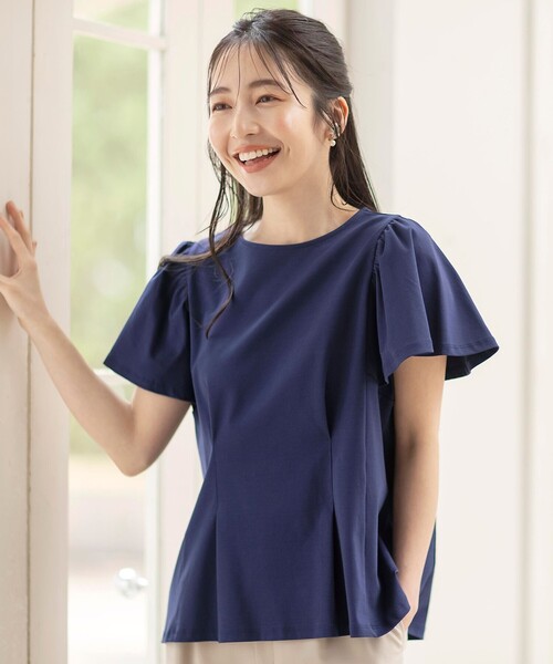 ANY SIS(エニィスィス)の「【接触冷感】美人 フリルスリーブ カットソー(Tシャツ/カットソー・レディース・ホワイト系/ライラック系/ダークグリーン系/ダルブルー系/ブラック系/ピンク系・4)」の9枚目の写真