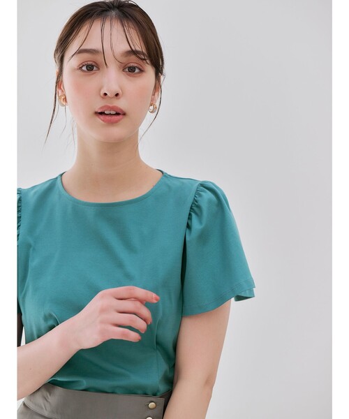 ANY SIS(エニィスィス)の「【接触冷感】美人 フリルスリーブ カットソー(Tシャツ/カットソー・レディース・ホワイト系/ライラック系/ダークグリーン系/ダルブルー系/ブラック系/ピンク系・4)」の15枚目の写真