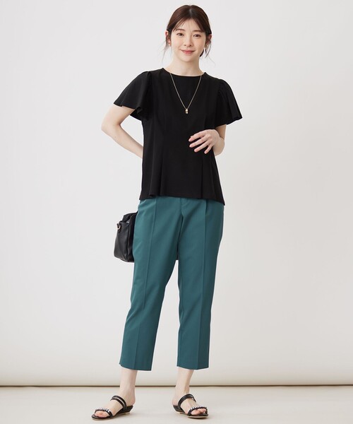 ANY SIS(エニィスィス)の「【接触冷感】美人 フリルスリーブ カットソー(Tシャツ/カットソー・レディース・ホワイト系/ライラック系/ダークグリーン系/ダルブルー系/ブラック系/ピンク系・4)」の17枚目の写真