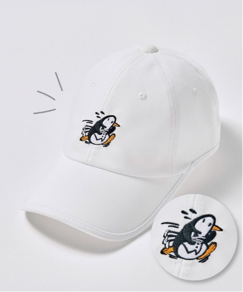 MUNSINGWEAR(マンシングウェア)の「【ENVOY】ペンギン刺しゅう ウエーブカットキャップ(キャップ・レディース・ピンク/ホワイト/ブラック・F)」の4枚目の写真