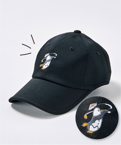MUNSINGWEAR(マンシングウェア)の「【ENVOY】ペンギン刺しゅう ウエーブカットキャップ(キャップ・レディース・ピンク/ホワイト/ブラック・F)」の5枚目の写真