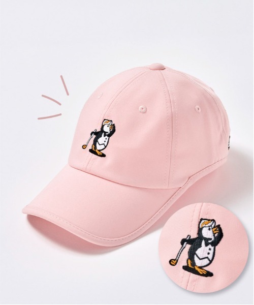 MUNSINGWEAR(マンシングウェア)の「【ENVOY】ペンギン刺しゅう ウエーブカットキャップ(キャップ・レディース・ピンク/ホワイト/ブラック・F)」の6枚目の写真
