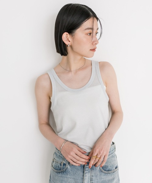 RIVE DROITE（リヴドロワ）の「ラメリブタンクトップ（タンクトップ・レディース・シルバー/グレー・FREE）」の10枚目の写真