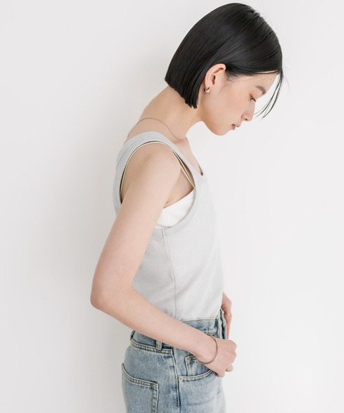 RIVE DROITE（リヴドロワ）の「ラメリブタンクトップ（タンクトップ・レディース・シルバー/グレー・FREE）」の12枚目の写真