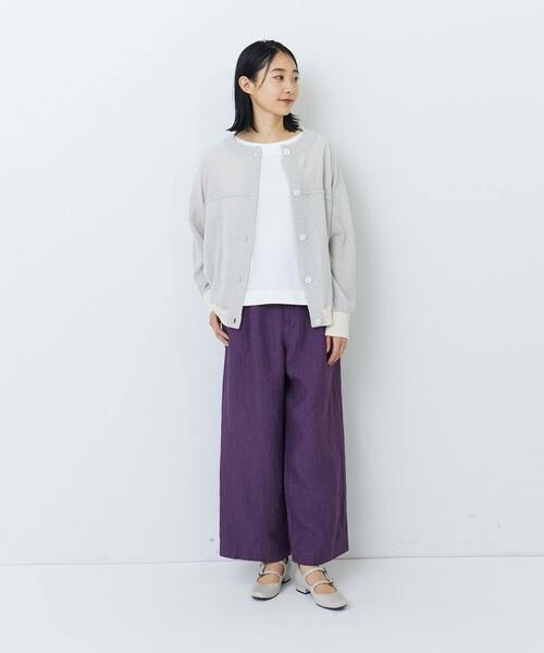 ADIEU TRISTESSE（アデュートリステス）の「リネンストレートパンツ（その他パンツ・レディース・グリーン/パープル/ネイビー/チェック/マスタード/レッド・36/38）」の8枚目の写真