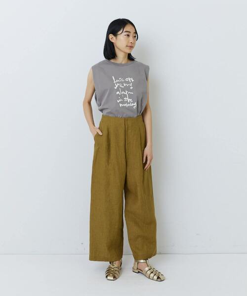 ADIEU TRISTESSE（アデュートリステス）の「リネンストレートパンツ（その他パンツ・レディース・グリーン/パープル/ネイビー/チェック/マスタード/レッド・36/38）」の13枚目の写真