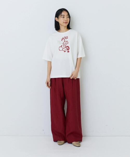 ADIEU TRISTESSE（アデュートリステス）の「リネンストレートパンツ（その他パンツ・レディース・グリーン/パープル/ネイビー/チェック/マスタード/レッド・36/38）」の17枚目の写真