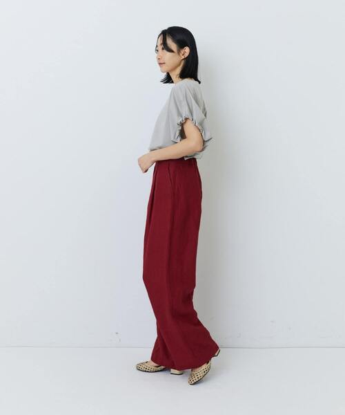 ADIEU TRISTESSE（アデュートリステス）の「リネンストレートパンツ（その他パンツ・レディース・グリーン/パープル/ネイビー/チェック/マスタード/レッド・36/38）」の19枚目の写真