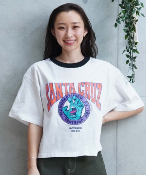 SANTA CRUZ(サンタクルーズ)の「【ムラサキスポーツ限定】SANTACRUZ/サンタクルーズ ショート丈Tシャツ 502241435(Tシャツ/カットソー・レディース・ホワイト/スミクロ・XL/L/M)」の7枚目の写真