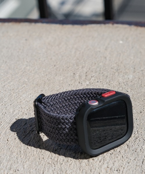 zandy（ズィーアンドワイ）の「zandy ズィーアンドワイ/ Apple Watch ケース＆ベルトセット マットタイプ【スクエアソフトフレーム】 アップルウォッチカバー& 編み込みナイロンループバンド /// set4（デジタル腕時計・メンズ・ネイビー/グレー系その他/カーキ/ホワイト×シルバー/ブラック×ブラック/ライトグリーン/ブルーパープル/ピンク系その他・S/M）」の3枚目の写真