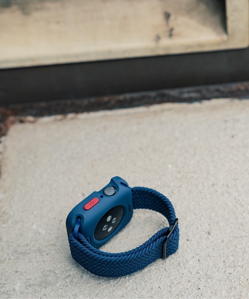 zandy（ズィーアンドワイ）の「zandy ズィーアンドワイ/ Apple Watch ケース＆ベルトセット マットタイプ【スクエアソフトフレーム】 アップルウォッチカバー& 編み込みナイロンループバンド /// set4（デジタル腕時計・メンズ・ネイビー/グレー系その他/カーキ/ホワイト×シルバー/ブラック×ブラック/ライトグリーン/ブルーパープル/ピンク系その他・S/M）」の6枚目の写真