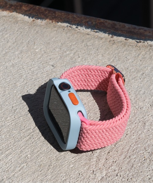 zandy（ズィーアンドワイ）の「zandy ズィーアンドワイ/ Apple Watch ケース＆ベルトセット マットタイプ【スクエアソフトフレーム】 アップルウォッチカバー& 編み込みナイロンループバンド /// set4（デジタル腕時計・メンズ・ネイビー/グレー系その他/カーキ/ホワイト×シルバー/ブラック×ブラック/ライトグリーン/ブルーパープル/ピンク系その他・S/M）」の8枚目の写真