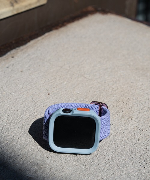 zandy（ズィーアンドワイ）の「zandy ズィーアンドワイ/ Apple Watch ケース＆ベルトセット マットタイプ【スクエアソフトフレーム】 アップルウォッチカバー& 編み込みナイロンループバンド /// set4（デジタル腕時計・メンズ・ネイビー/グレー系その他/カーキ/ホワイト×シルバー/ブラック×ブラック/ライトグリーン/ブルーパープル/ピンク系その他・S/M）」の7枚目の写真