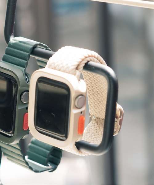zandy（ズィーアンドワイ）の「zandy ズィーアンドワイ/ Apple Watch ケース＆ベルトセット マットタイプ【スクエアソフトフレーム】 アップルウォッチカバー& 編み込みナイロンループバンド /// set4（デジタル腕時計・メンズ・ネイビー/グレー系その他/カーキ/ホワイト×シルバー/ブラック×ブラック/ライトグリーン/ブルーパープル/ピンク系その他・S/M）」の9枚目の写真