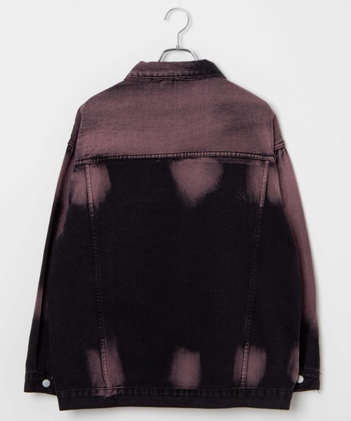 Figments(フィグメンツ)の「オーバーダイカラーデニムジャケット(デニムジャケット・レディース・ピンク/ブラック・FREE)」の3枚目の写真
