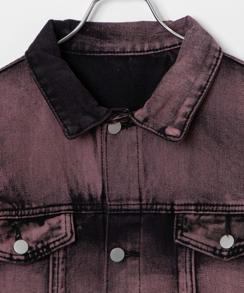 Figments(フィグメンツ)の「オーバーダイカラーデニムジャケット(デニムジャケット・レディース・ピンク/ブラック・FREE)」の4枚目の写真