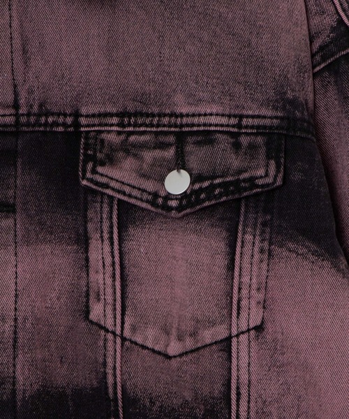 Figments(フィグメンツ)の「オーバーダイカラーデニムジャケット(デニムジャケット・レディース・ピンク/ブラック・FREE)」の5枚目の写真