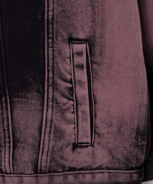 Figments(フィグメンツ)の「オーバーダイカラーデニムジャケット(デニムジャケット・レディース・ピンク/ブラック・FREE)」の6枚目の写真