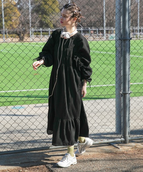 forksy.（フォルクシー）の「【forksy.】シアードロストワンピース（ワンピース・レディース・ラベンダー/グリーン/ブラック/グレイッシュベージュ・FREE）」の6枚目の写真