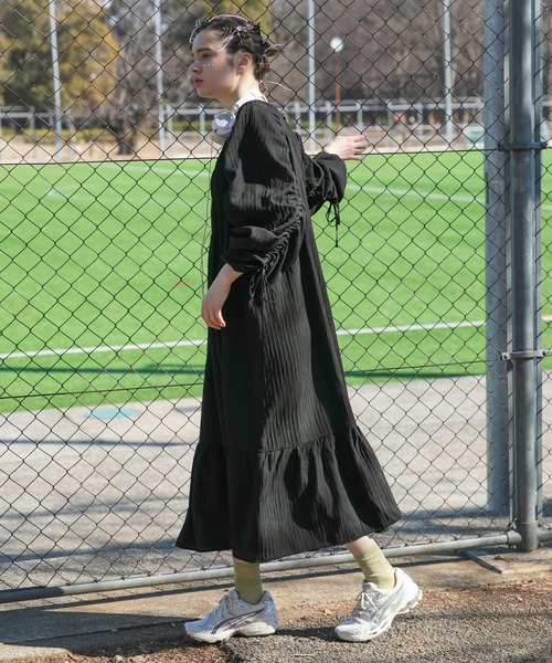 【FD】黒ベージュワンピース2843 forksy.】シアードロストワンピース forksy.│MONO-MART