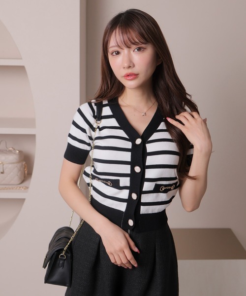 LIPSERVICE（リップサービス）の「バイカラーハーフニットカーディガン（カーディガン/ボレロ・レディース・ホワイト/その他1/ブラック・FREE）」の15枚目の写真