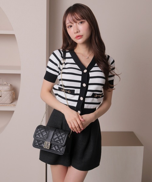 LIPSERVICE（リップサービス）の「バイカラーハーフニットカーディガン（カーディガン/ボレロ・レディース・ホワイト/その他1/ブラック・FREE）」の19枚目の写真