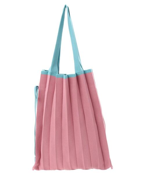 Green　Parks（グリーンパークス）の「OTO.HA.プリーツニットバッグ（エコバッグ/サブバッグ・レディース・アイボリー/ブラック/ブルー/ピンク・FREE）」の16枚目の写真