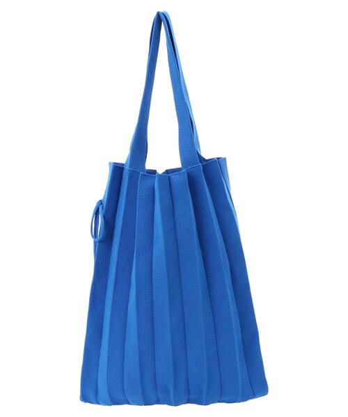 Green　Parks（グリーンパークス）の「OTO.HA.プリーツニットバッグ（エコバッグ/サブバッグ・レディース・アイボリー/ブラック/ブルー/ピンク・FREE）」の17枚目の写真