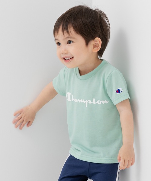 Champion（チャンピオン）の「champion / チャンピオン 半袖ロゴTシャツ（Tシャツ/カットソー・キッズ・ホワイト/パープル/ブラック/グリーン・110cm/100cm/90cm/80ｃｍ/130cm/120cm）」の3枚目の写真