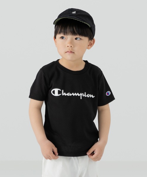 Champion（チャンピオン）の「champion / チャンピオン 半袖ロゴTシャツ（Tシャツ/カットソー・キッズ・ホワイト/パープル/ブラック/グリーン・110cm/100cm/90cm/80ｃｍ/130cm/120cm）」の2枚目の写真