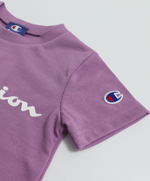Champion（チャンピオン）の「champion / チャンピオン 半袖ロゴTシャツ（Tシャツ/カットソー・キッズ・ホワイト/パープル/ブラック/グリーン・110cm/100cm/90cm/80ｃｍ/130cm/120cm）」の8枚目の写真