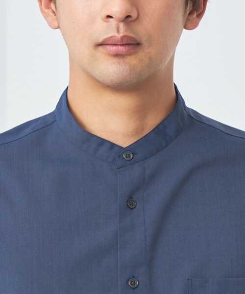 green label relaxing（グリーンレーベルリラクシング）の「TW ウォッシャブルトロ バンドカラー プルオーバー シャツ  -マシンウォッシャブル・ストレッチ・防シワ-（シャツ/ブラウス・メンズ・マスタード/コバルトブルー/ライトグレー・S/M/L/XL）」の11枚目の写真