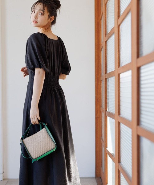 Andemiu(アンデミュウ)の「ソデバルーンワンピース111463(ワンピース・レディース・オフホワイト/ブラック/オレンジ・FREE)」の3枚目の写真