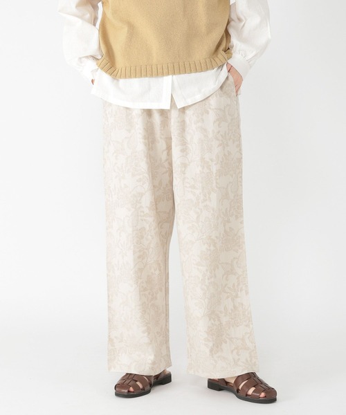 studio CLIP（スタディオクリップ）の「ジャガードイージーパンツ[プチサイズあり]（その他パンツ・レディース・ブラック/アイボリー・PF/FREE）」の5枚目の写真